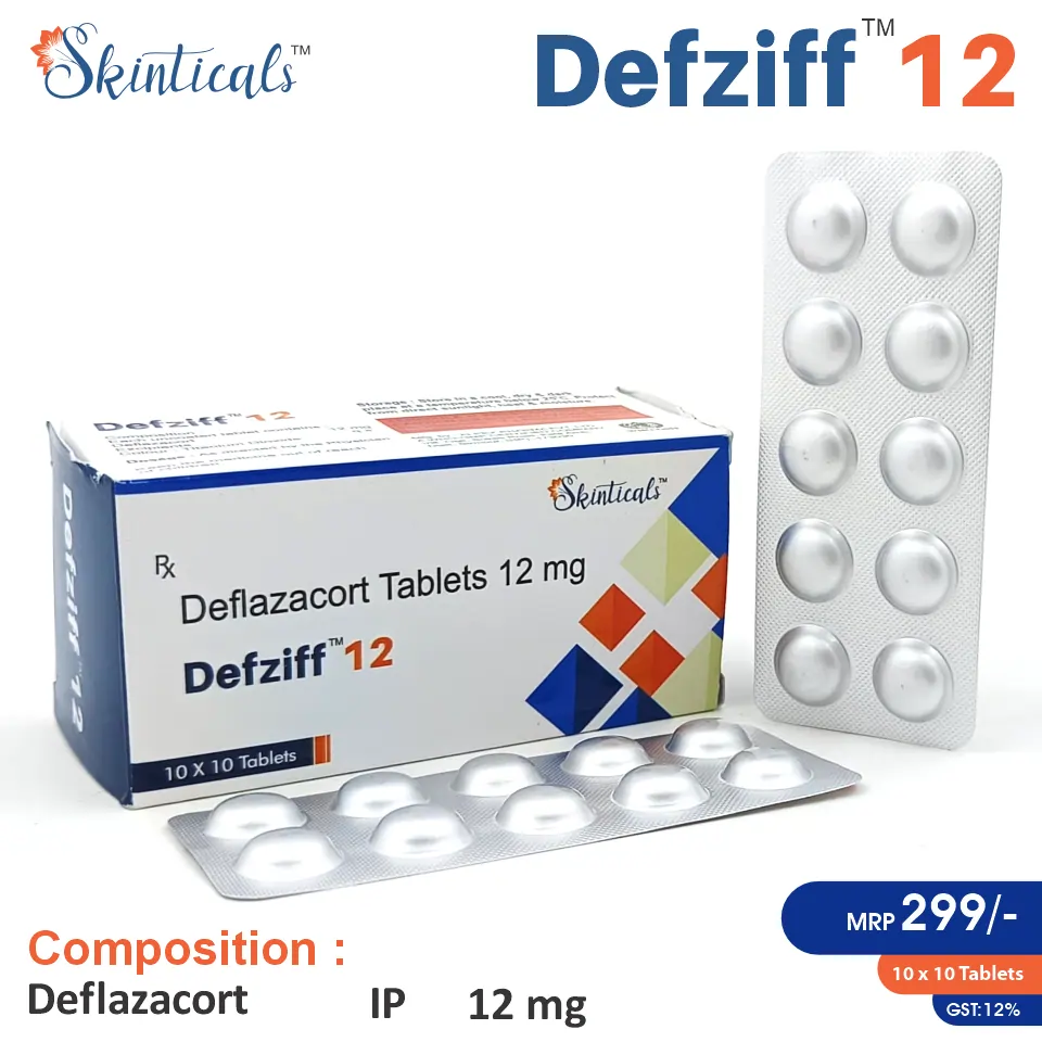 Deflazacort 12mg Tablet at Best Price in PCD Pharma Franchise for Corticosteroid and Anti-inflammatory Therapy.